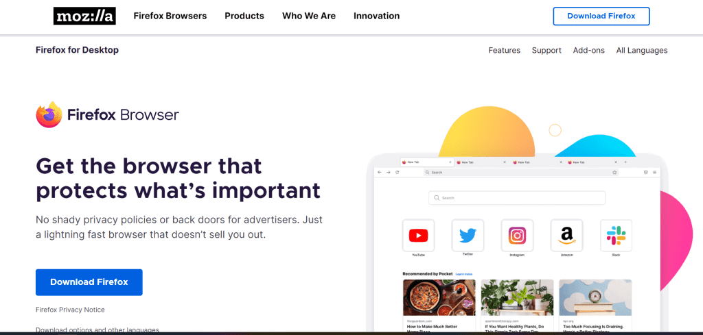 Mozilla Firefox website